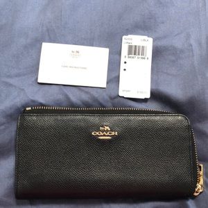 Black Coach Accordion Wallet